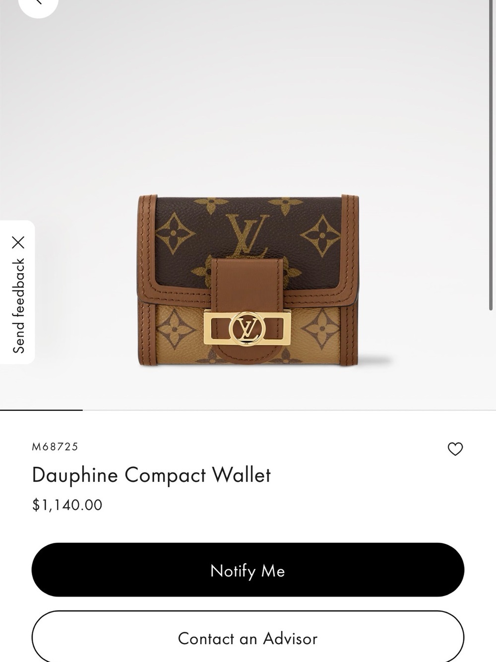 Louis Vuitton Dauphine Compact Wallet in Brown Monogram